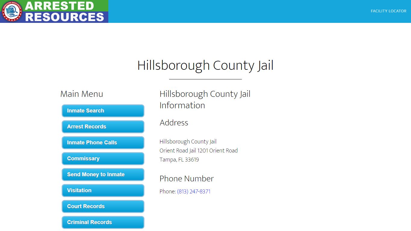Hillsborough County Jail - Inmate Search - Tampa, FL
